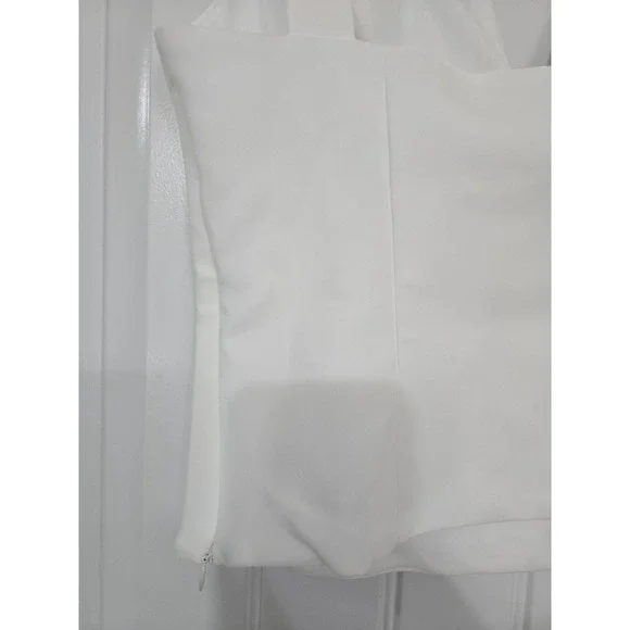 Zara Jeweled Bow Deep V Sleeveless Top White Size M NWOT - Picture 5 of 13